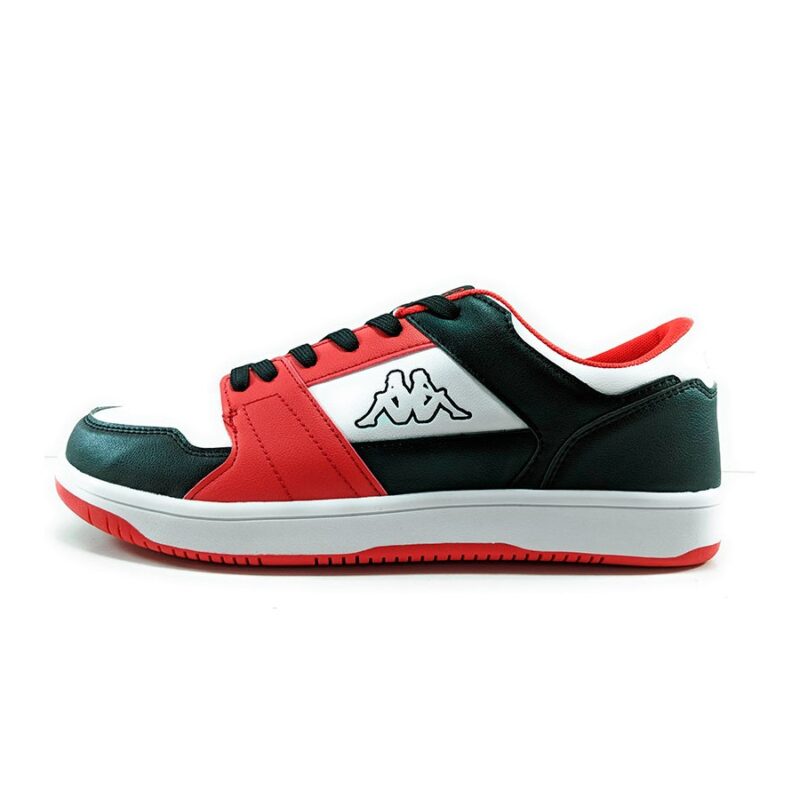 zapatillas rernal 2 negra, blancas y rojas